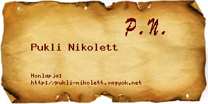 Pukli Nikolett névjegykártya